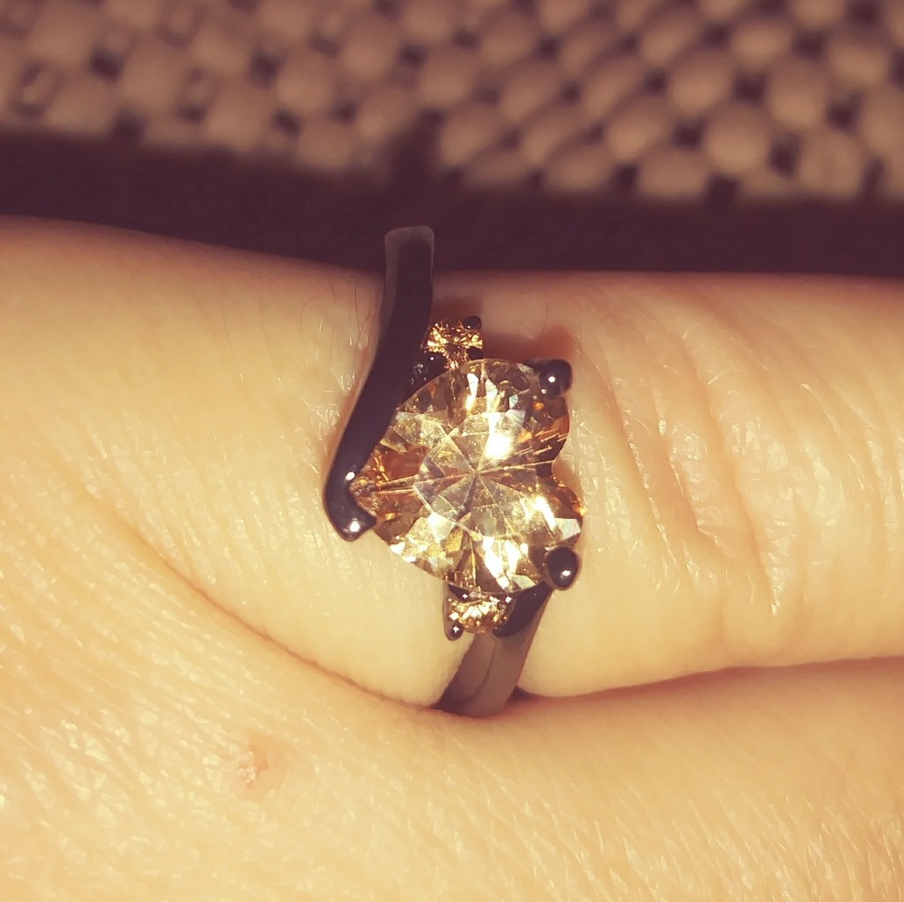 Vintage Champagne Topaz & 10k Black Gold Filled